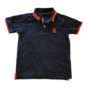 Psycho Bunny Blue Orange  Boys Shirt Size 7-8  Small